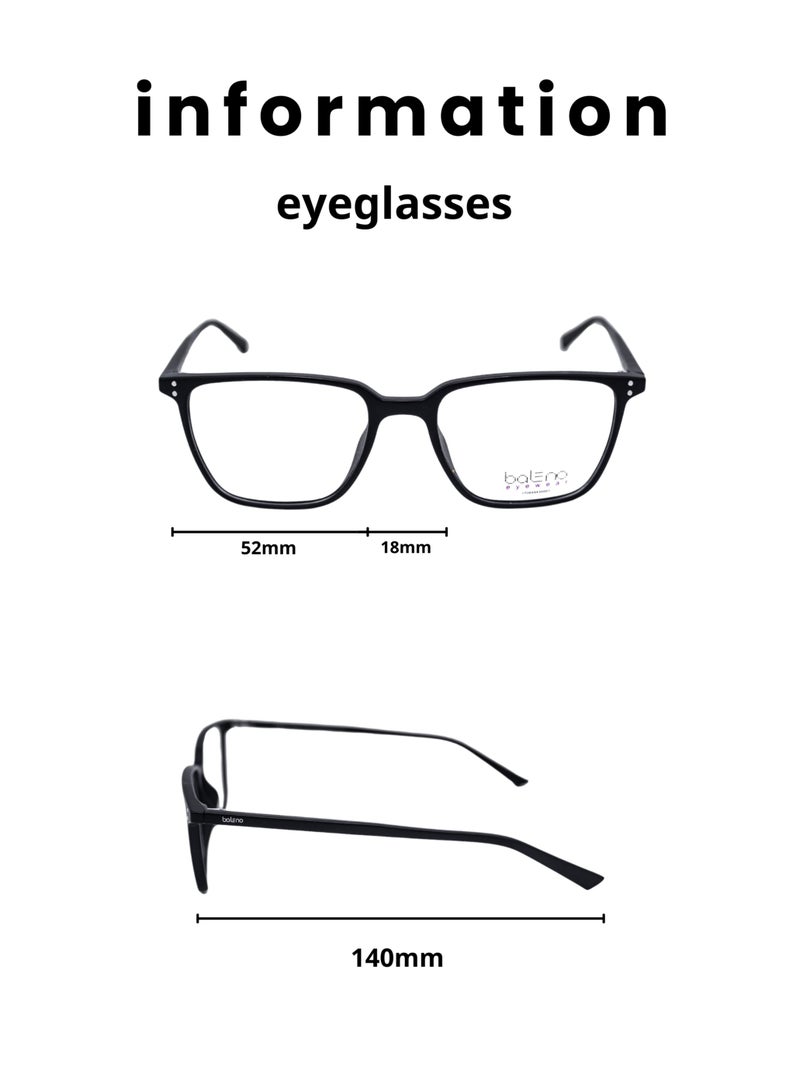 Baleno Square Frame Eyeglasses with Premium, High-Quality Lenses - Durable & Stylish Prescription Glasses for All-Day Comfort - Image 2