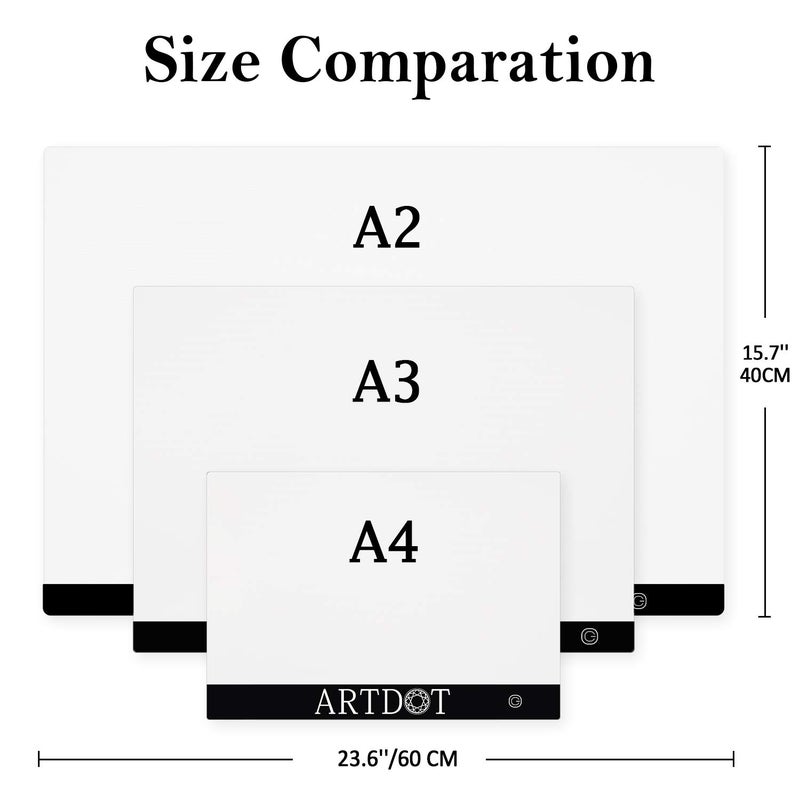 ARTDOT A2 LED Light Pad for Diamond Painting USB Powered Light Board Kit, Adjustable Brightness with 12 Angles Stand and Clips - Image 5