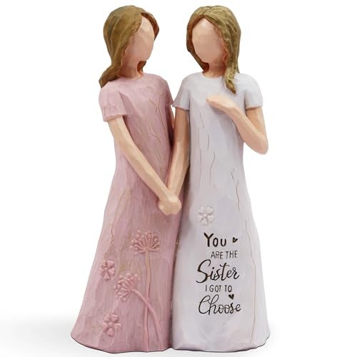 BORLESTA Friend Gifts Friendship Gifts for Women Youre The Sister I Got to Choose Friend Birthday Gifts Sister Gifts from Sister and Bestie Gifts HandPainted FigurePink - Image 1