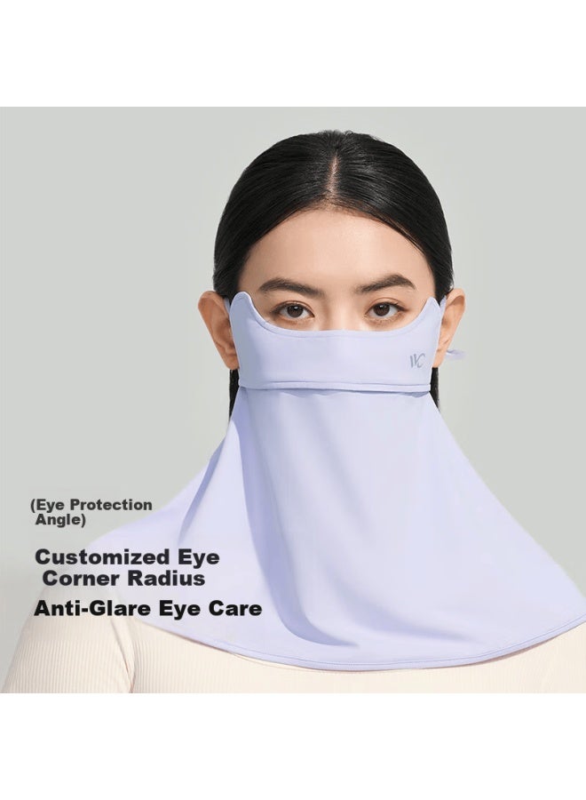 Vvc Sun Protection Face Mask Ice Skin Neck Guard For Women, Summer Uv-resistant Sunshade Outdoor Travel Breathable Mask, Lavender Purple