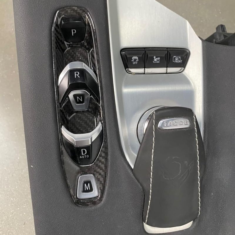 Carbon Fiber Gear Shift Frame: 3D Weave Pattern, High-gloss Clear Coat - Perfect OEM Fit, Scratch Protection Carbon Fiber Console Panel for 2020-2024 Corvette C8 Z51, Z06, Stingray Owners - Image 2