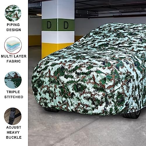 Auto Hub Waterproof Car Cover Compatible with Hyundai Creta (Model- 2024-Till Date) with Mirror Pocket, Soft Cotton Lining, Waterproof Creta Car Cover (Forest Look) - Image 3