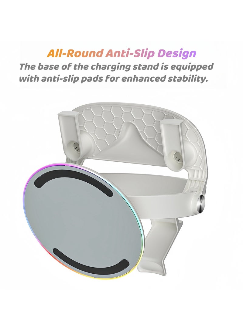 VR Headset Stand with RGB Lighting – Universal Charging Dock Compatible with Quest 3/2, PS5 VR2, Meta Pro, and PICO 4, Fast USB-C Charging, and Anti-Slip Stable Design - Image 5