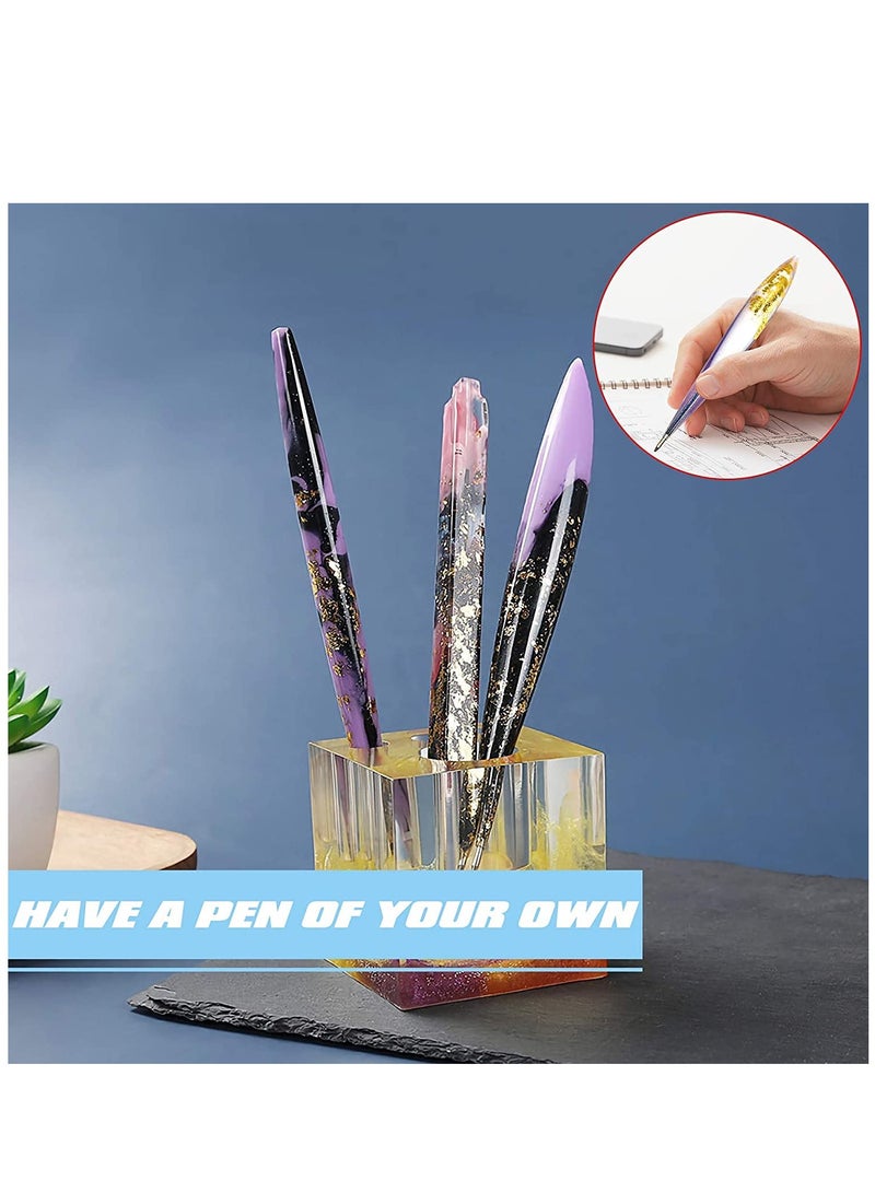 Excefore 3 Pieces Pen Shape Resin Mold Ballpoint Pen Silicone Molds Epoxy Resin Molds Resin Casting Molds with 75 Pieces Ballpoint Refill Pens for DIY Resin Crafts Making - Image 5