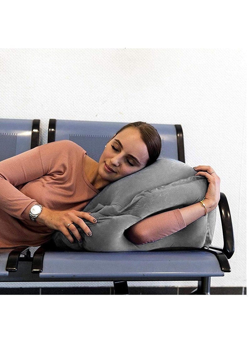 Air-plane Travel Pillow Multi-functional Smart Inflatable Cushion Comfortable Huggable Travel Pillow with 3 D Sleep Mask for Smart Travellers - Image 4