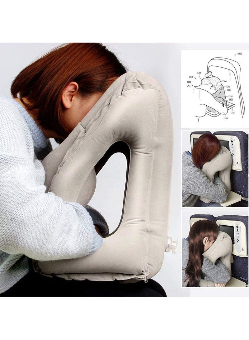 Air-plane Travel Pillow Multi-functional Smart Inflatable Cushion Comfortable Huggable Travel Pillow with 3 D Sleep Mask for Smart Travellers - Image 3