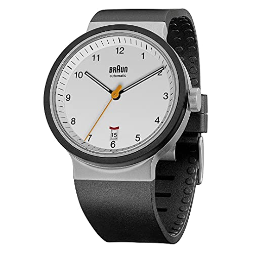 Braun Mens 40mm Automatic Watch with Black Rubber Strap BN0278 White Strap - Image 3