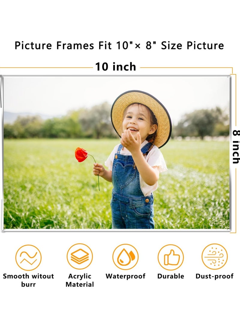 سلاسة حامل لافتات أكريليك مثبت على الحائط مقاس 8 × 10 بوصة مع شريط لاصق مزدوج الجوانب للمكتب والمنزل والمتجر والمطعم، بدون حفر - أفقي (عبوة من 6 قطع) - Image 3