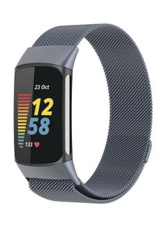 NIBEMINENT Milanese Band For Fitbit Charge 5 Grey  - Image 1