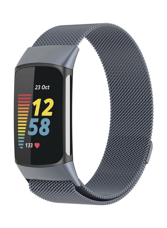 NIBEMINENT Milanese Band For Fitbit Charge 5 Grey - Image 1