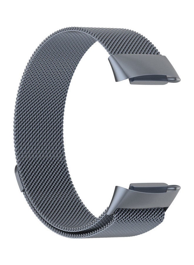 NIBEMINENT Milanese Band For Fitbit Charge 5 Grey - Image 4