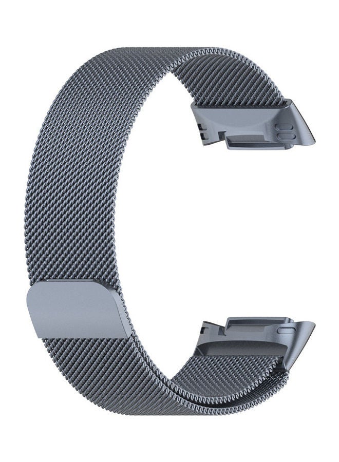 NIBEMINENT Milanese Band For Fitbit Charge 5 Grey - Image 5