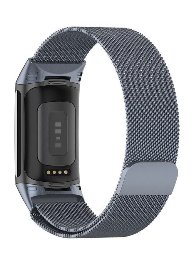 NIBEMINENT Milanese Band For Fitbit Charge 5 Grey - Image 2