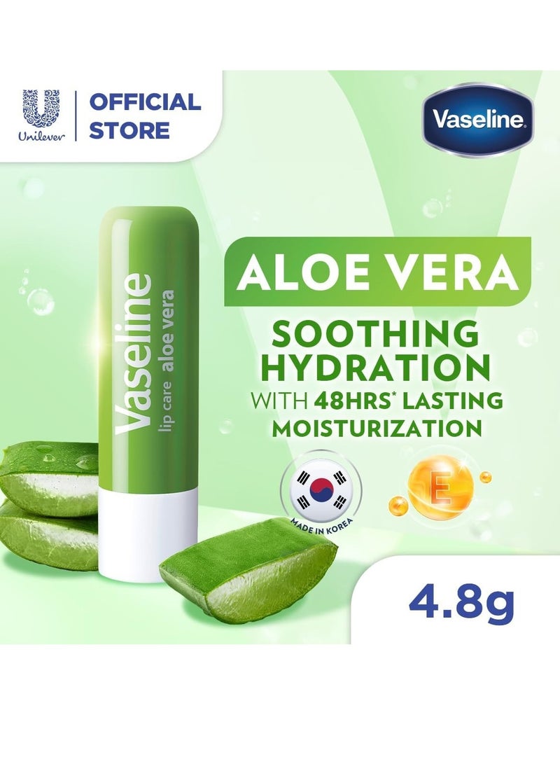 Vaseline Lip Therapy Aloe Vera Lip Balm With Pure Jelly & Rich Aloe Extracts For Shiny & Healthy Lips| Nourishes & Protects Lips| Non-greasy Lip Moisturizer for Naturally Tinted Lips| 4.8 gm - Image 2
