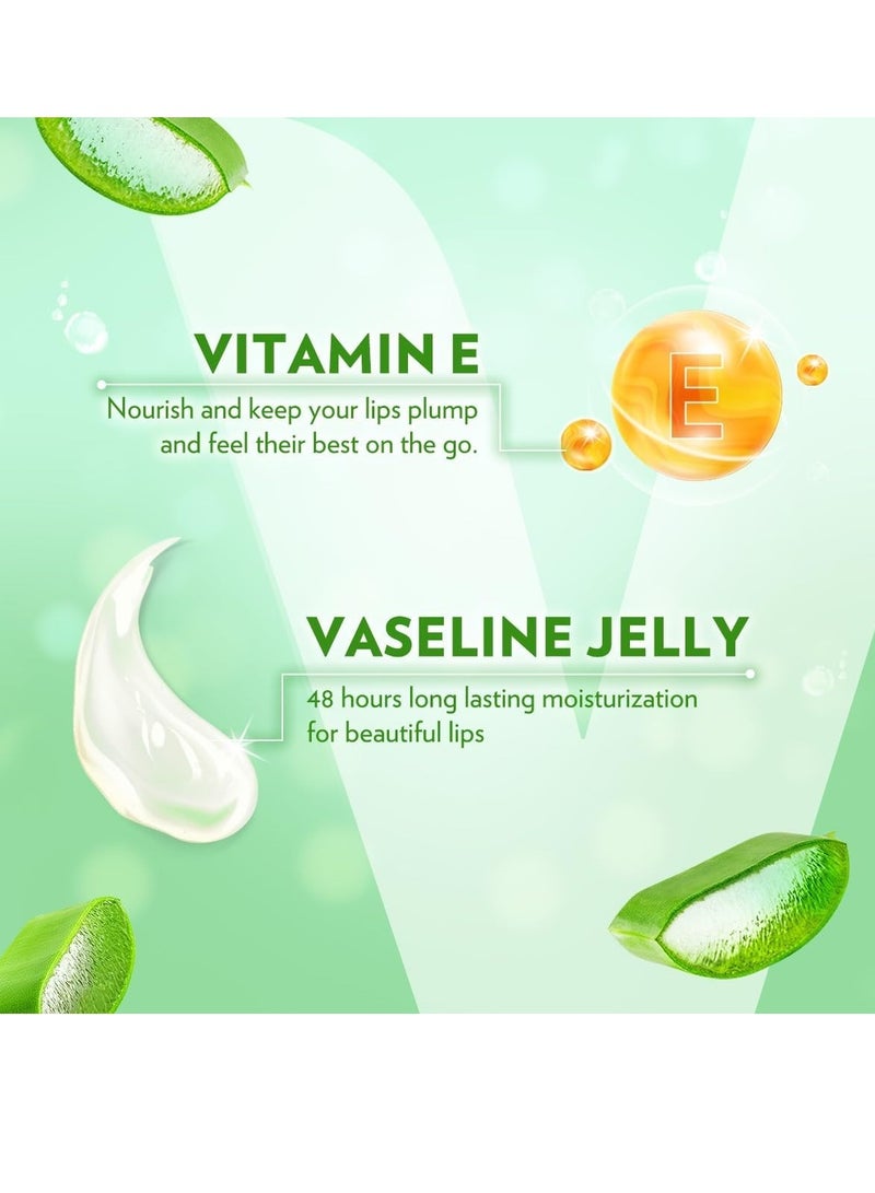 Vaseline Lip Therapy Aloe Vera Lip Balm With Pure Jelly & Rich Aloe Extracts For Shiny & Healthy Lips| Nourishes & Protects Lips| Non-greasy Lip Moisturizer for Naturally Tinted Lips| 4.8 gm - Image 3