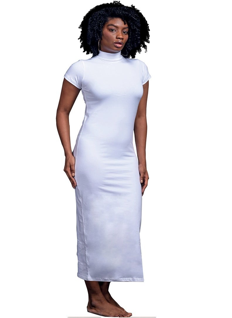 COMODO - COMODO  Highneck Half sleeve   Long Dress - Image 1