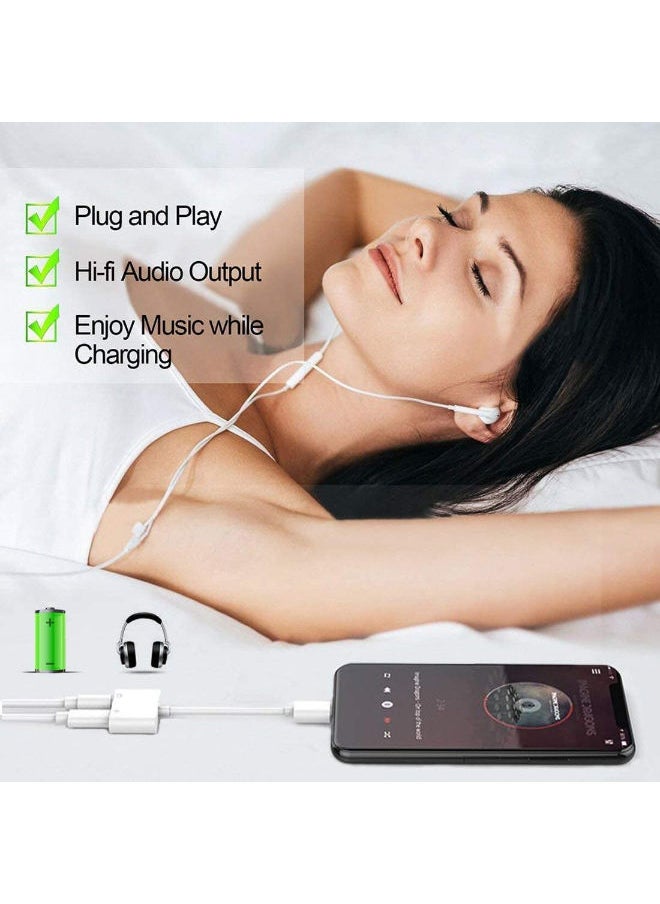 SHOPI - Headphone Jack Adapter for iPhone Car Charger 3.5mm Aux Earphone Audio Splitter and Charge Connector for iPhone 7/8/X/7 Plus/8 Plus/XS MAX Support Jack Dongle Converter and Charger Compatible All iOS - Image 1
