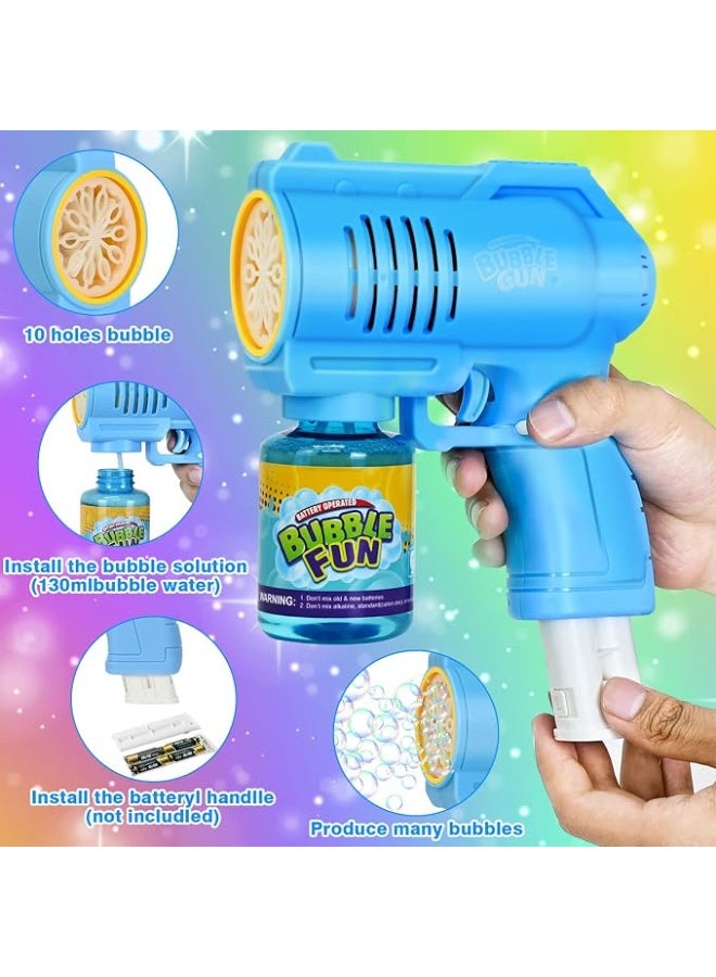 FORMIZON Bubble Machine Gun with 130ml Bubble Solution | Automatic Bubble Blower | 4000+ Bubbles Per Minute | Bubble Toy for Kids Birthday Party Outdoor Play - Image 2