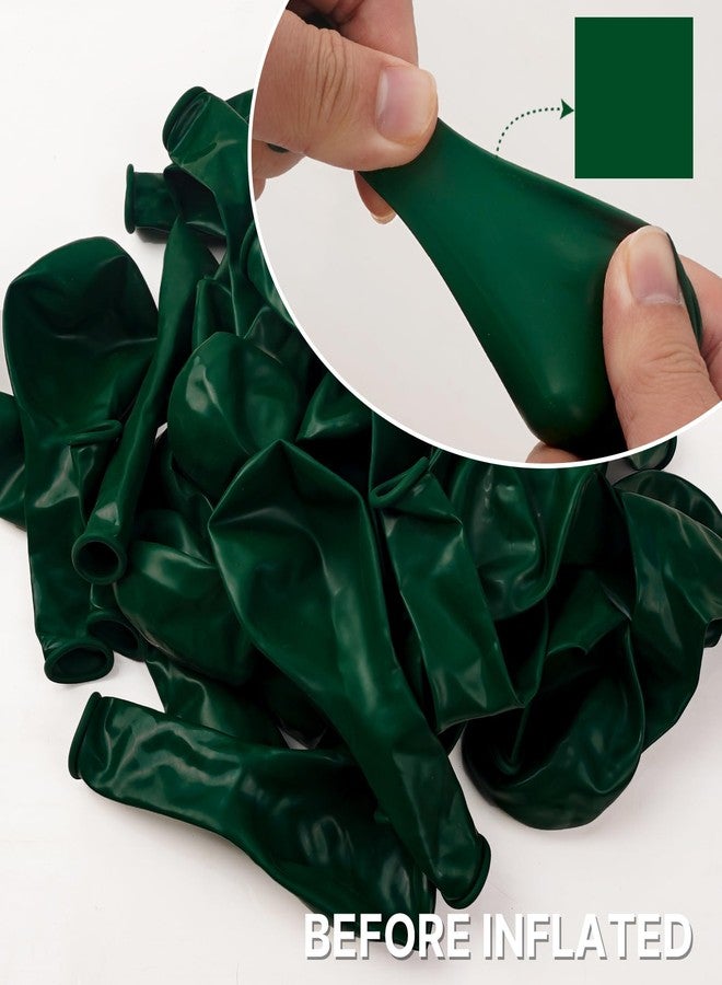 PartyWoo Dark Green Balloons 128pcs Different Sizes of 18 12 10 5 Inch Emerald Hunter Forest Green Balloon Arch Kit for Birthday Christmas Graduation Dinosaur Jungle Theme Party Decorations Green-Y56 - Image 2