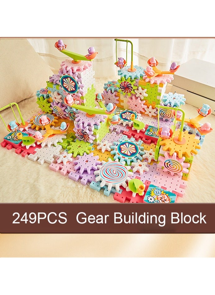 Generic 249 Pcs Electric Building Block Gear Toy Set,Learning Resources Gears STEM Building Set,Motorized Spinning Gears Educational DIY Blocks for Kids Birthday Gift  - Image 3