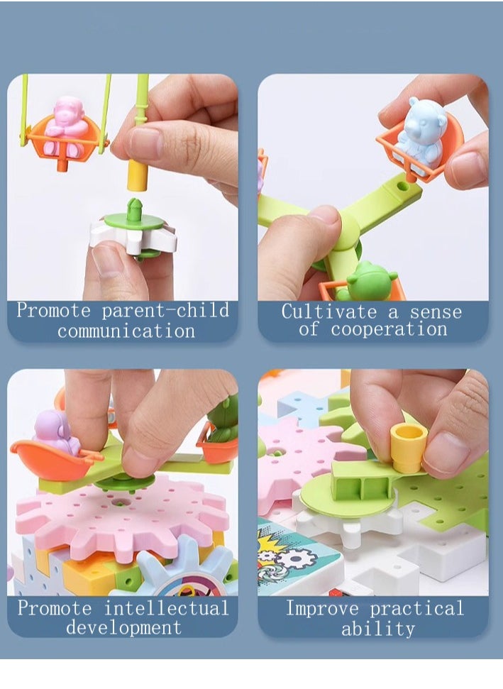 Generic 249 Pcs Electric Building Block Gear Toy Set,Learning Resources Gears STEM Building Set,Motorized Spinning Gears Educational DIY Blocks for Kids Birthday Gift  - Image 5