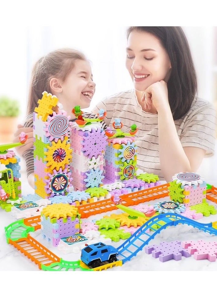 Generic 249 Pcs Electric Building Block Gear Toy Set,Learning Resources Gears STEM Building Set,Motorized Spinning Gears Educational DIY Blocks for Kids Birthday Gift  - Image 4