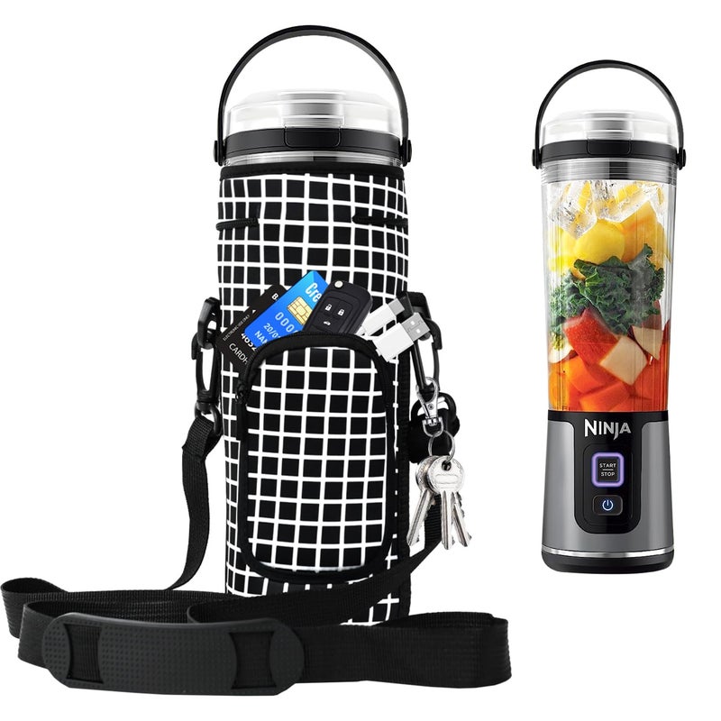 Storage Sleeve Bag for Ninja Blast Portable Blender with Shoulder Strap and Pocket Compatible with Ninja BC151NVBC51NVBC151BKBC151CRBC151EMBC151PRBC151WH Blast Portable Blender black checkered