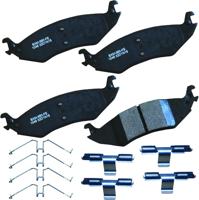 Bendix Premium SBM1046 Semi-Metallic Rear Brake Pads for Ford E-150 2007-2004, E-150 Club Wagon 2005-2004, E-150 Econoline 2007, Territory 2023 - Image 1