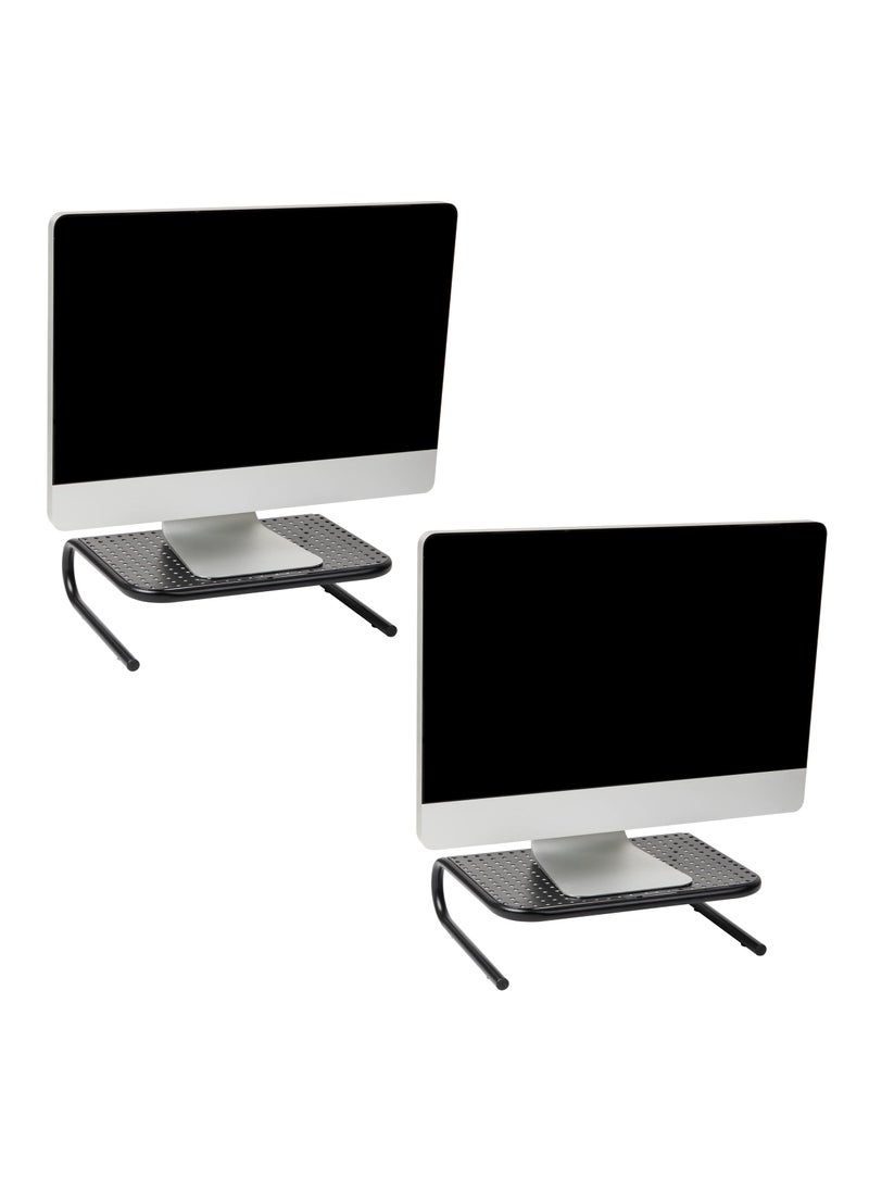 Mind Reader Mind Reader Monitor Stand Ventilated Laptop Riser Desktop Organizer Metal 145L x 1125W x 425H Set of 2 Black 
