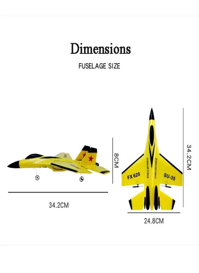fashionhome - High Quality 2.4 GHz Remote Control Fighter Classic SU-35 Airplane Model Lightweight Fall-proof RC Aircraft Toy with Rechargeable Battery - Image 1