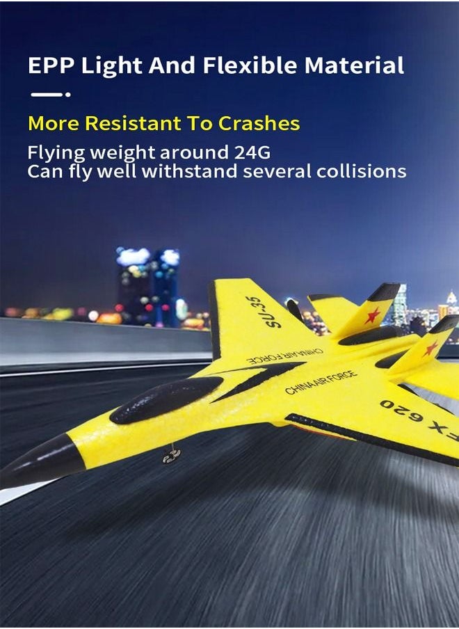 fashionhome - High Quality 2.4 GHz Remote Control Fighter Classic SU-35 Airplane Model Lightweight Fall-proof RC Aircraft Toy with Rechargeable Battery - Image 1