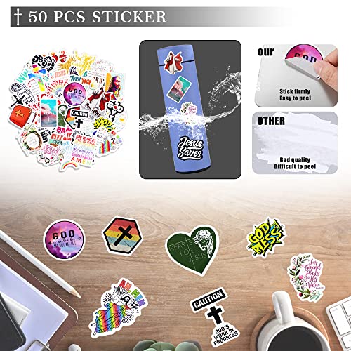 BANBALLON 98 PCS Bible Verse Party Favors, Jesus Party Favors Cross Necklace Goodie Bags with Stickers, Rubber Bracelets, Button Pins and Bags for Christian Gathering Party Supplies Decorations - Image 5