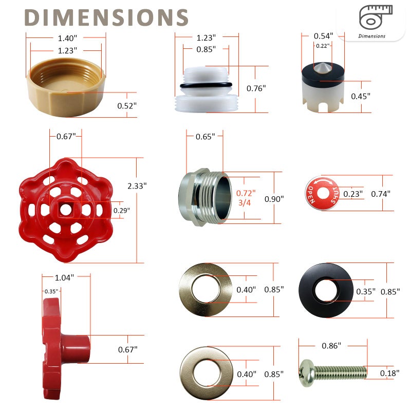Young Dance Universal Outdoor Faucet Repair Kit,Wall Hydrant Complete Replacement Kit,Anti-Siphon Frostproof Faucet Valve Hose Faucet Fitting Repair Kit for VACVBKX1B Vacuum Breaker,Metal Handle - Image 2