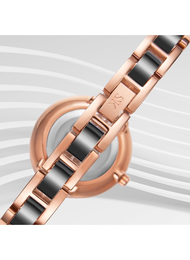 KENNETH SCOTT Kenneth Scott K22521-KCBB Women's Analog Display Watch & Alloy+Plastic Strap Rose Gold  - Image 4
