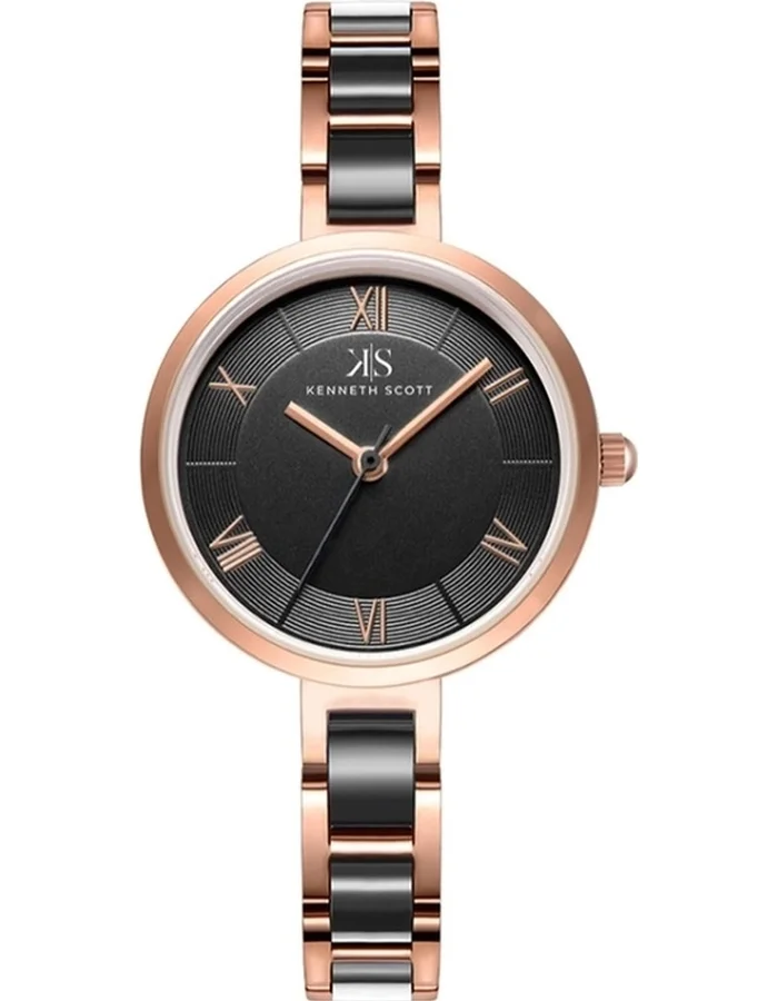 KENNETH SCOTT Kenneth Scott K22521-KCBB Women's Analog Display Watch & Alloy+Plastic Strap Rose Gold