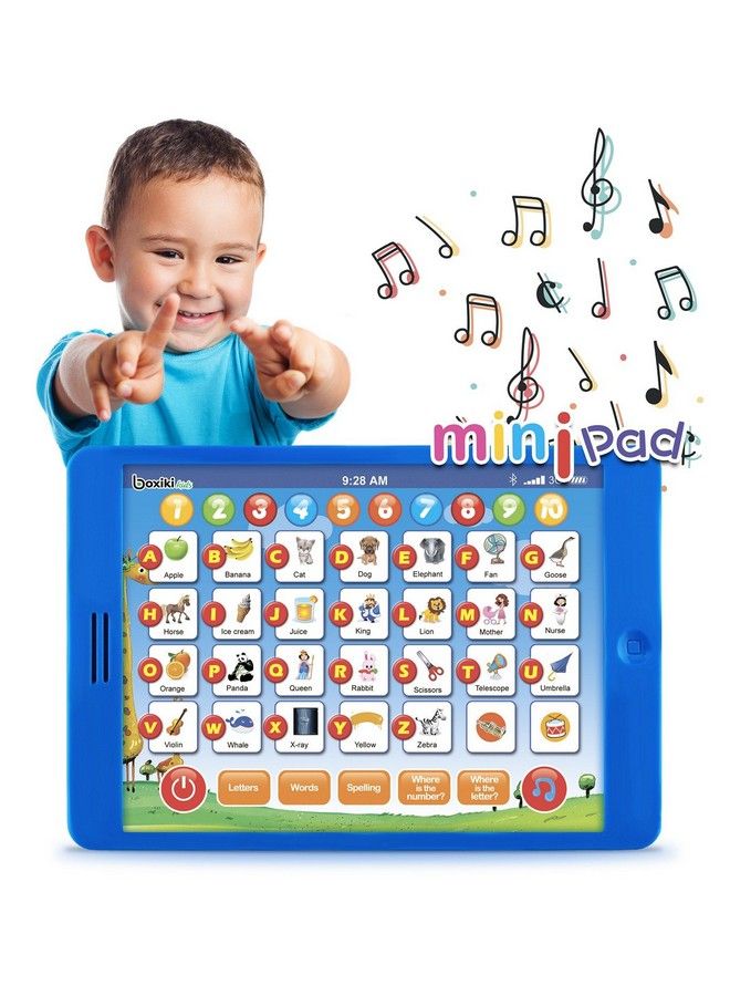 Boxiki kids لوحة تعليمية للأطفال الصغار. جهاز لوحي ممتع للأطفال مع 6 ألعاب تعليمية. لعبة لتطوير الطفل مبكرًا لتعلم الأرقام والأبجدية والهجاء. يعزف الموسيقى. لعبة تعليمية. - Image 2