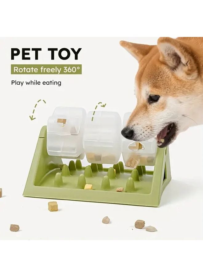 مُوزِّع طعام الكلاب التفاعلي ذو التغذية البطيئة لعبة طعام 3 نجوم أخضر وحدة تغذية ألغاز أوتوماتيكية مُوزِّع علاجات متين بلاستيك البولي بروبيلين تحفيز عقلي للجراء - Image 1