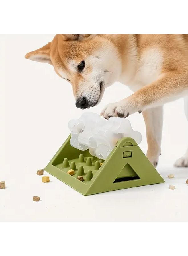 مُوزِّع طعام الكلاب التفاعلي ذو التغذية البطيئة لعبة طعام 3 نجوم أخضر وحدة تغذية ألغاز أوتوماتيكية مُوزِّع علاجات متين بلاستيك البولي بروبيلين تحفيز عقلي للجراء - Image 4