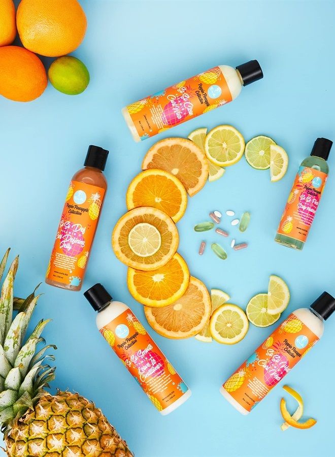 Curls Poppin Pineapple So So Smooth Vitamin C Leave In Conditioner- For Shiny, Longer, Thick & Healthy Hair - Protein Free Formula - For All Types, 8 Ounces - Image 2