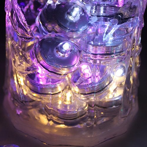 JYtrend Bright LED Floral Tea Light Vase Submersible Lights for Party Wedding (Purple, 20 Pack) - Image 2