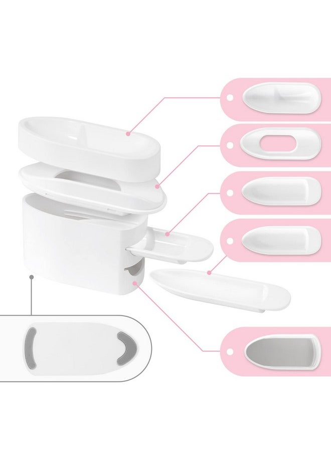 unibouti 2In1 Dip Powder Recycling Tray System & French Tip Mold Dip Nail Tray Nail Powder Glitter Rhinestones Pearls Saver Holder Storage Container Recycling Tool French Smile Line Making Mold White  - Image 2