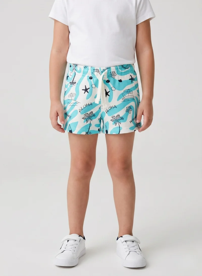 بيبي كلو Aloha Hawaii Surf & Beach All Over Print Shorts - Blue