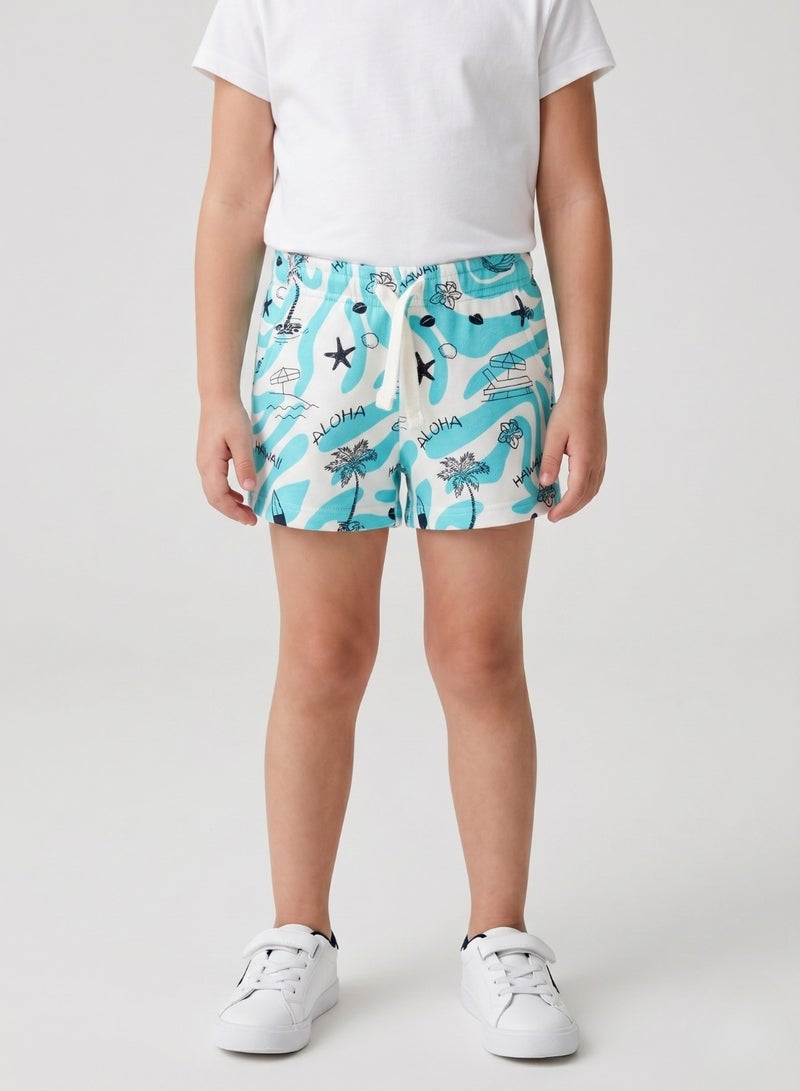 babyqlo Aloha Hawaii Surf & Beach All Over Print Shorts - Blue - Image 1