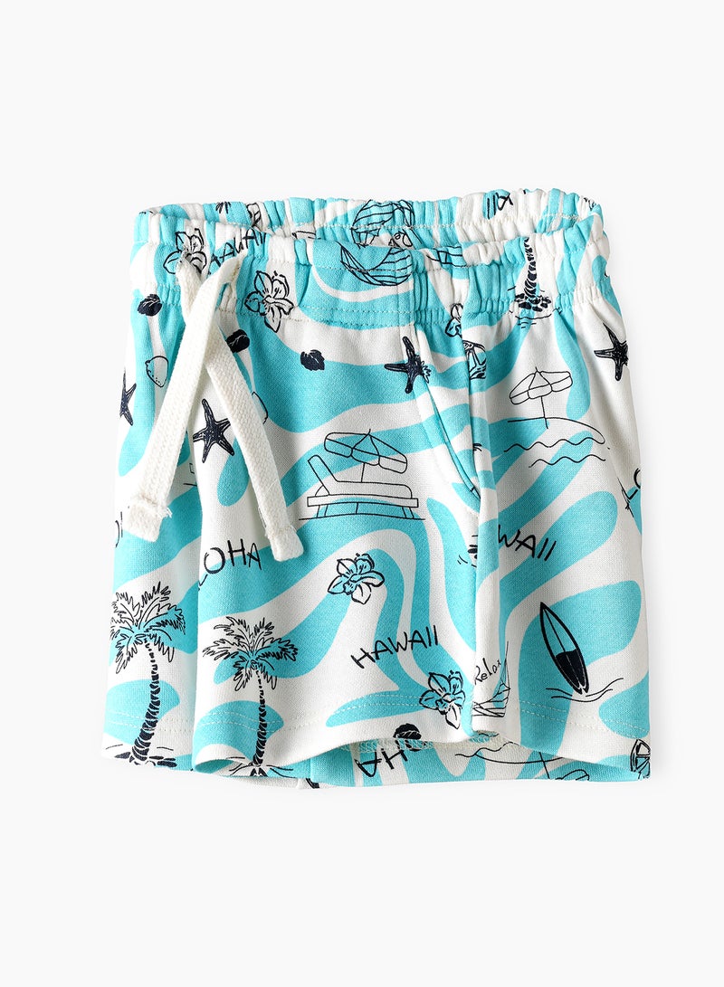 babyqlo Aloha Hawaii Surf & Beach All Over Print Shorts - Blue - Image 4
