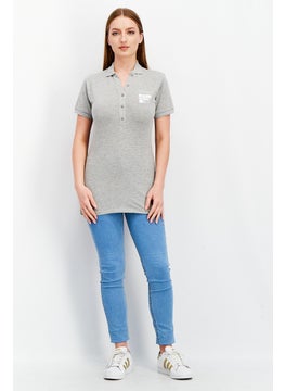 Women Regular Fit Brand Logo Short Sleeve Polo Shirt, Grey - pzsku/Z83A65B2015F081F2A2B1Z/45/_/1726108985/412bd3ff-ec3e-44f5-ac20-1b4a576f8791