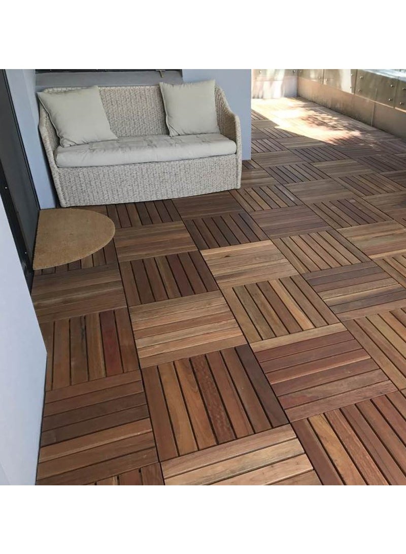 HOME TASTE Hometaste Wooden Decking Tiles - Interlocking Wood Flooring For Garden Pathways, Patios, Durable Wood Tiles For Outdoor And Indoor Use (Style_4, 20_Pieces)  - Image 3
