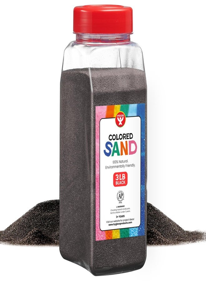 Hygloss Colored Sand for Crafts - 3 lb Bottle, Black - Vibrant Colorful Fine Sensory Play Sand Art Kits for Kids - Classroom Activities for Children 3 4 5 6 7 8 9 10 11 12 - Safe for Ages 3+ - Image 1