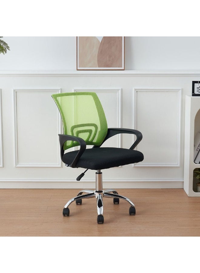 DANUBE HOME كرسي مكتب هيرالد مريح وقابل للتعديل للمنزل، كرسي دوار بارتفاع قابل للتعديل مع دعم قطني، كرسي مكتب حديث للعمل والدراسة والألعاب - أخضر - Image 1