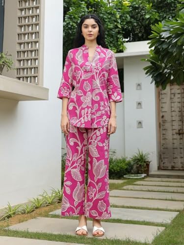 Kalaanj Women Rayon Blend Printed Kurta Set || Coords Set (Sp-225-M) Pink - Image 3
