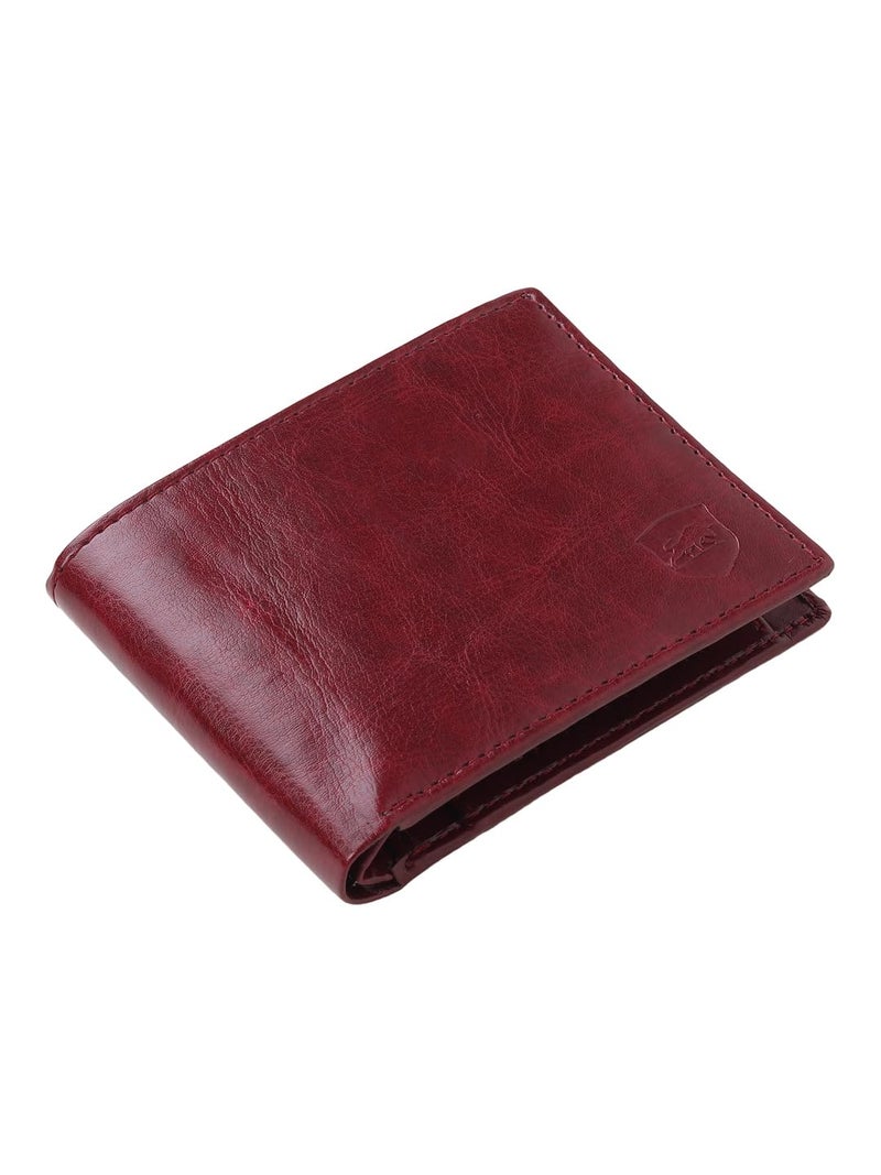 SAMTROH Red Pu Leather Wallet for Men I 3 Card Slots I 2 Currency & Secret Compartments I 1 Coin Pocket. - Image 4